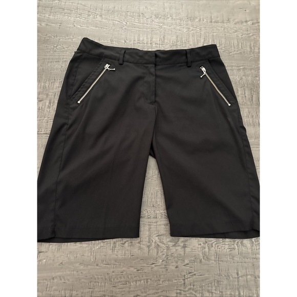 Greg Norman Collection Women's slant zip pocket golf shorts, size 6 Black - Picture 1 of 9